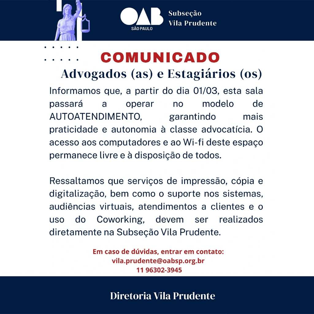 Comunicado: AUTO ATENDIMENTO