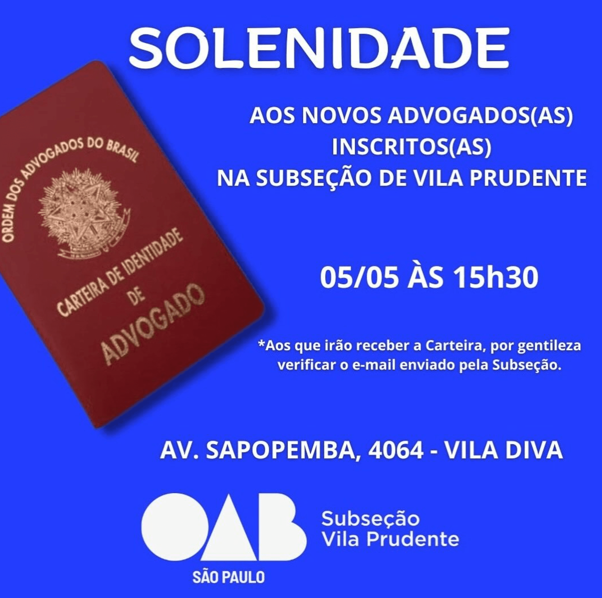 Solenidade de Entrega de Carteiras